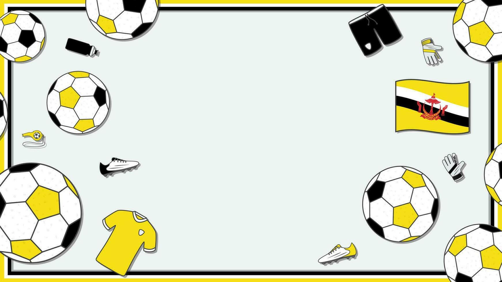 calcio sfondo design modello. calcio cartone animato vettore illustrazione. sport nel brunei darussalam