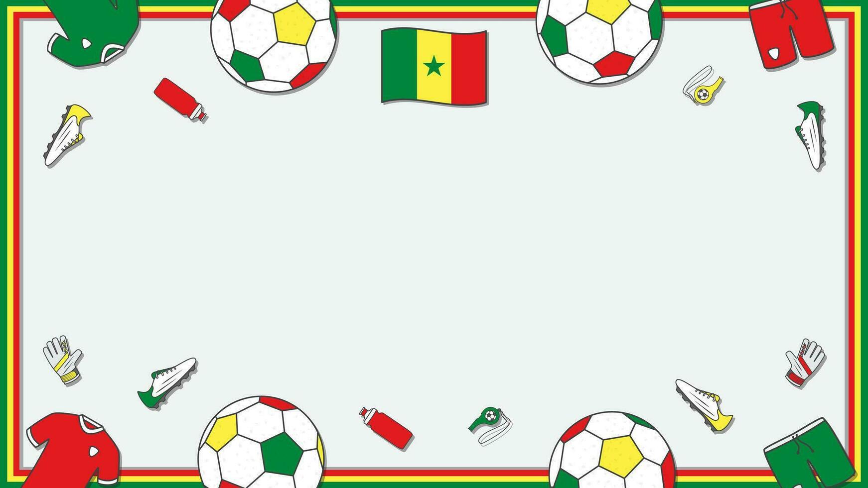 calcio sfondo design modello. calcio cartone animato vettore illustrazione. campionato nel Senegal