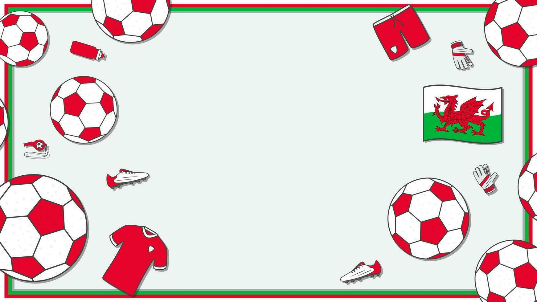 calcio sfondo design modello. calcio cartone animato vettore illustrazione. sport nel Galles