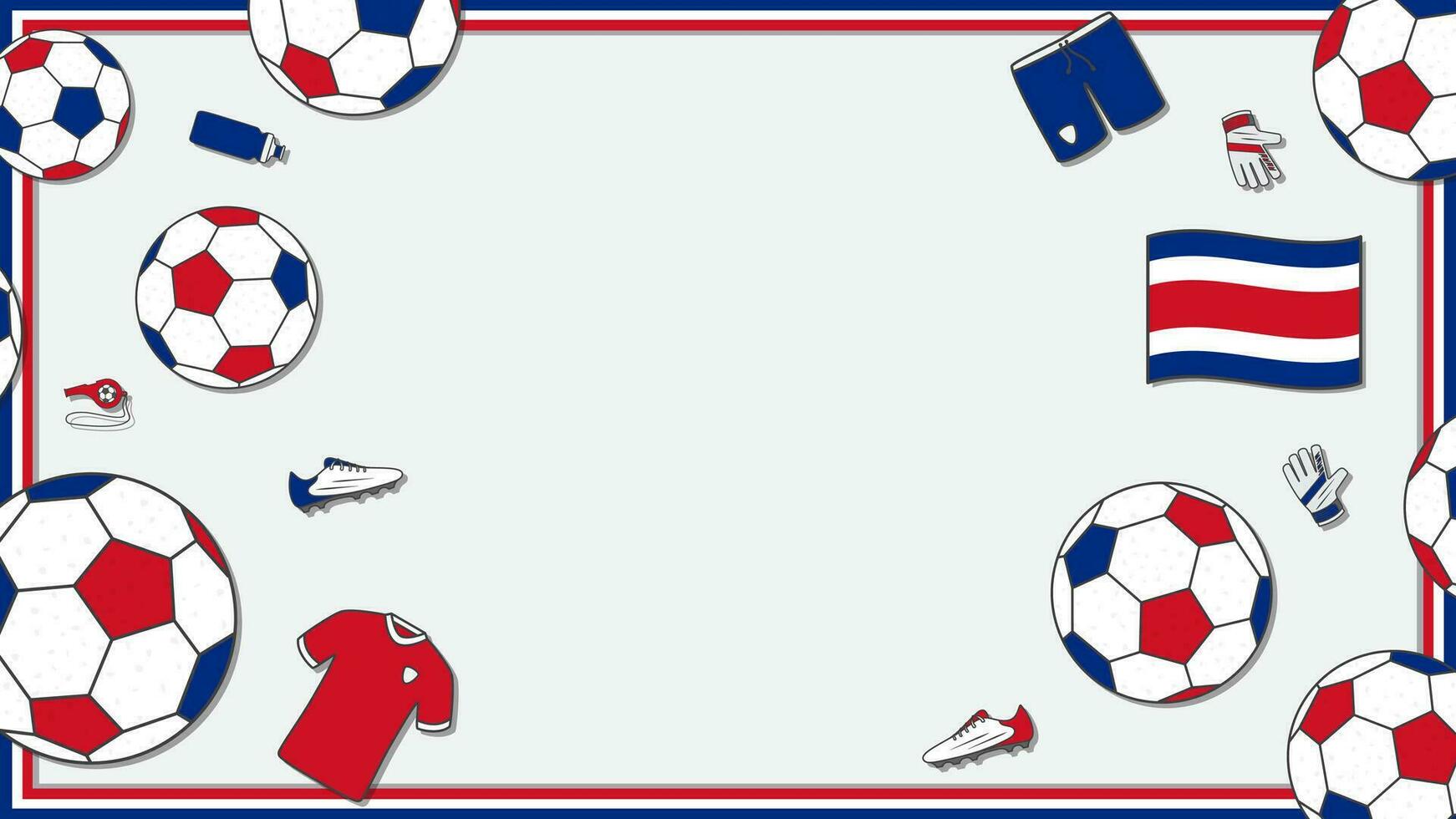 calcio sfondo design modello. calcio cartone animato vettore illustrazione. sport nel costa rica