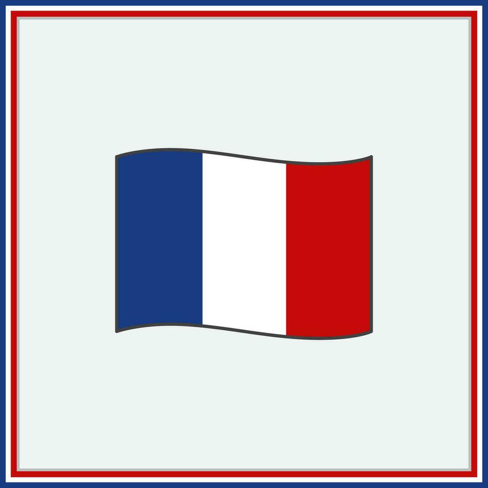 Francia bandiera cartone animato vettore illustrazione. bandiera di Francia piatto icona schema. nazionale Francia bandiera