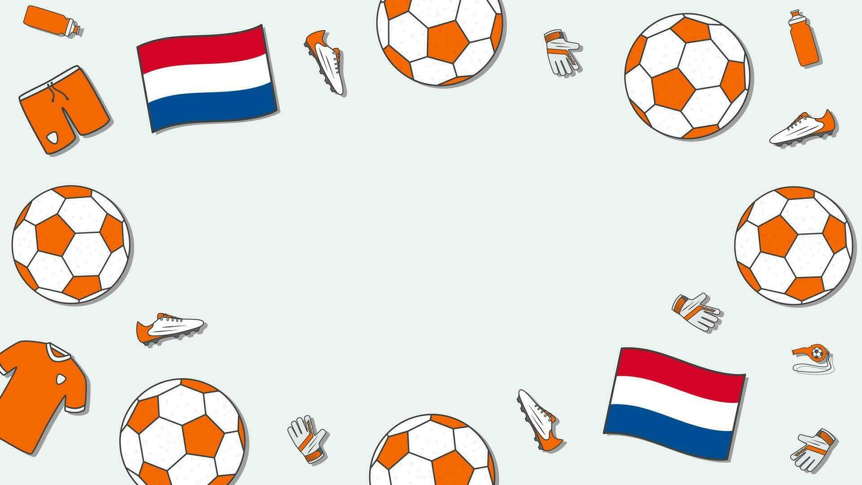calcio sfondo design modello. calcio cartone animato vettore illustrazione. torneo nel Olanda