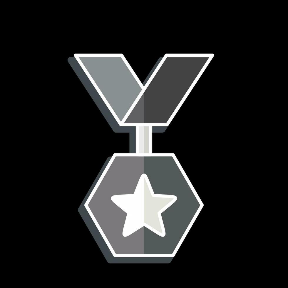 icona distintivo 3. relazionato per premio simbolo. lucido stile. semplice design modificabile. semplice illustrazione vettore