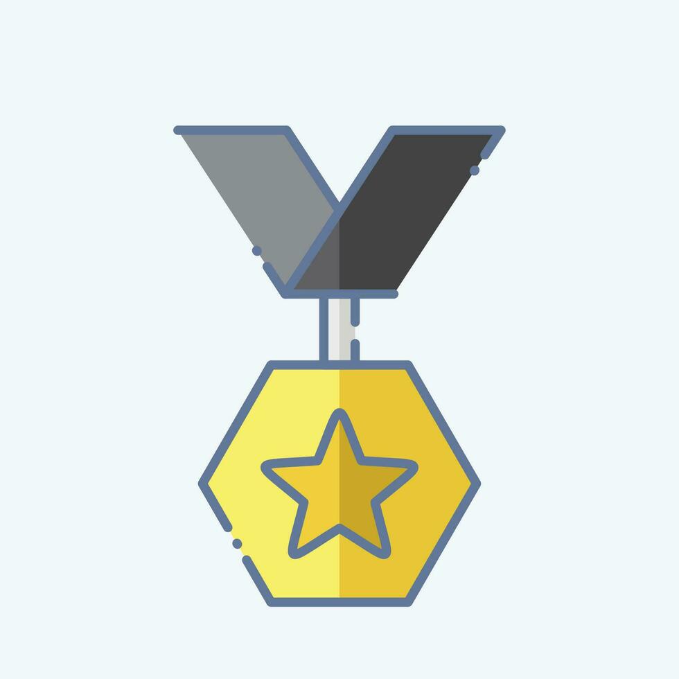 icona distintivo 3. relazionato per premio simbolo. scarabocchio stile. semplice design modificabile. semplice illustrazione vettore