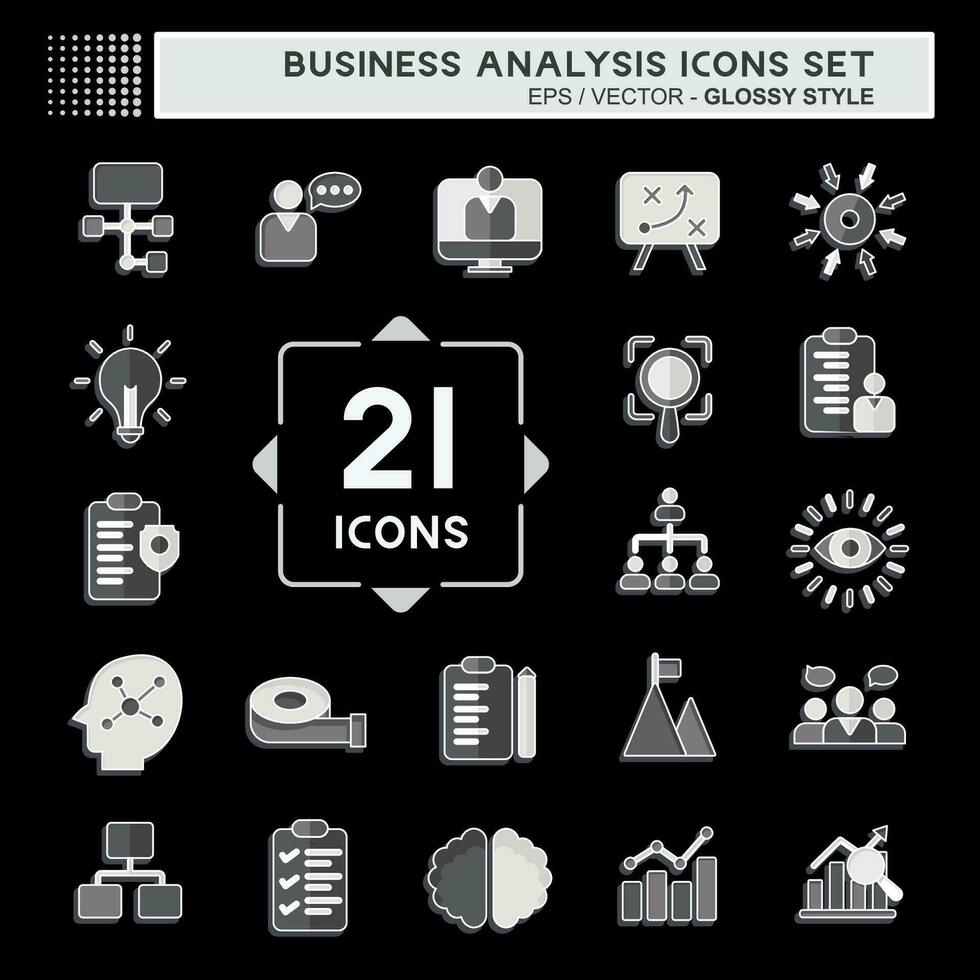 icona impostato attività commerciale analisi. relazionato per attività commerciale simbolo. lucido stile semplice design modificabile. semplice illustrazione vettore