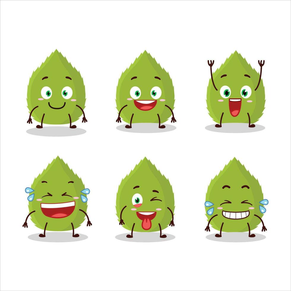 cartone animato personaggio di basilico le foglie con Sorridi espressione vettore