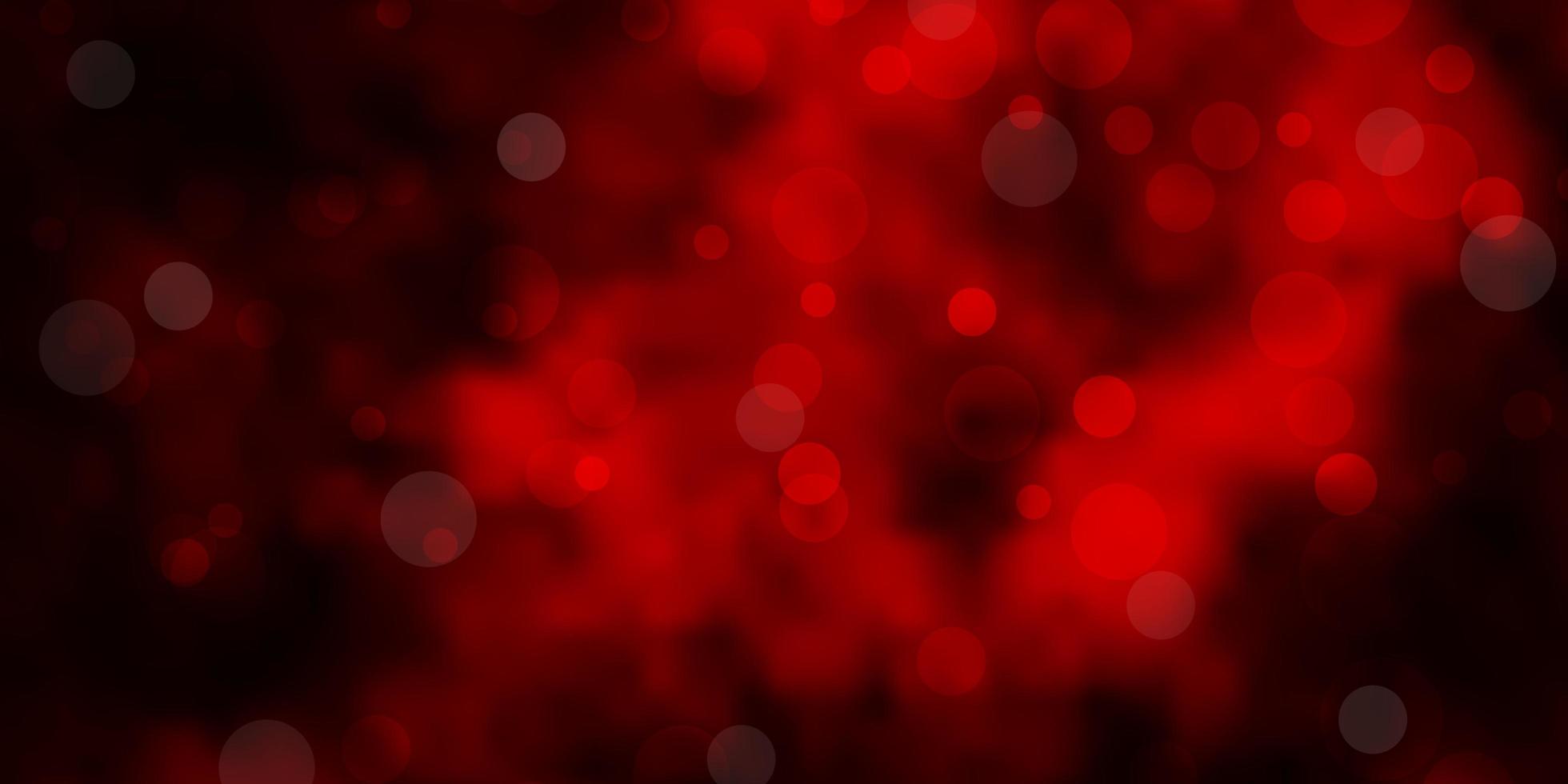 modello vettoriale rosso scuro con cerchi. disegno decorativo astratto in stile sfumato con bolle. modello per gli annunci aziendali.