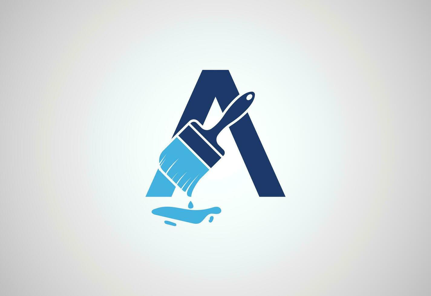 alfabeti iniziale un' lettera logo con dipingere spazzola, vettore design concetto