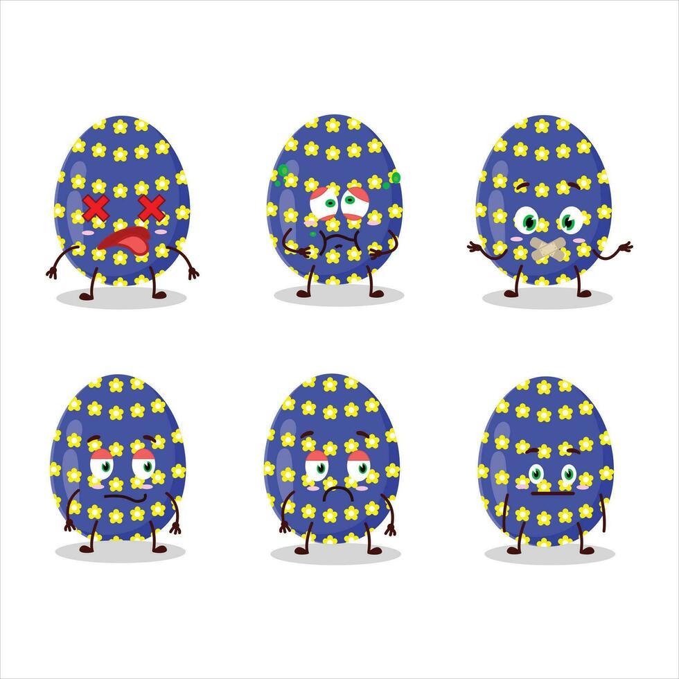 buio blu Pasqua uovo cartone animato personaggio con no espressione vettore