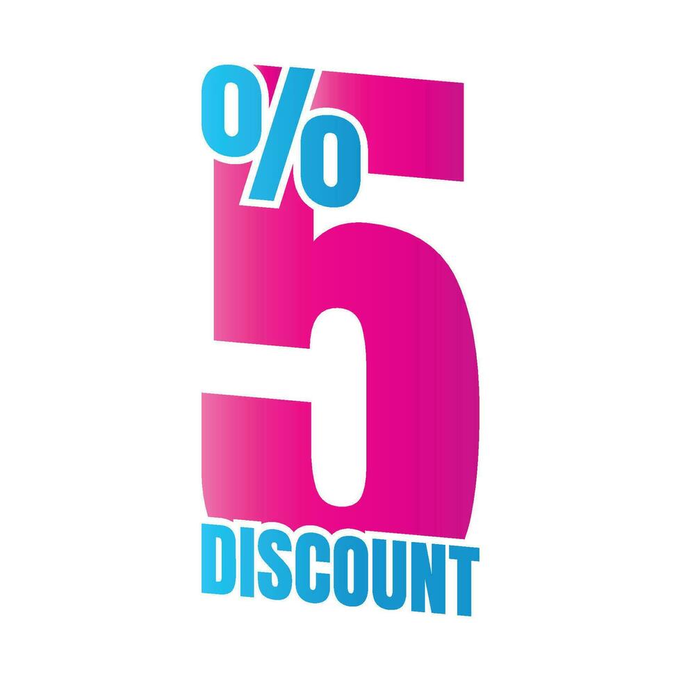 5 per cento sconto affare cartello icona, 5 per cento speciale offrire sconto vettore, 5 per cento vendita prezzo riduzione offrire disegno, Venerdì shopping vendita sconto percentuale icona design vettore