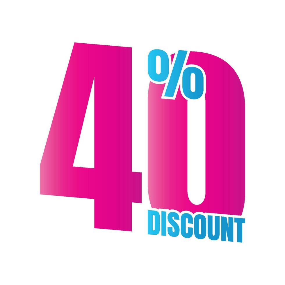 40 per cento sconto affare cartello icona, 40 per cento speciale offrire sconto vettore, 40 per cento vendita prezzo riduzione offrire disegno, Venerdì shopping vendita sconto percentuale icona design vettore