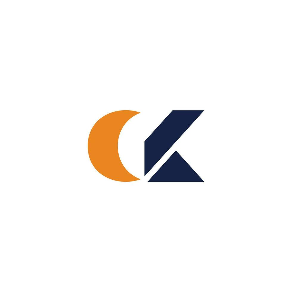 lettera ck Luna forma astratto geometrico simbolo vettore
