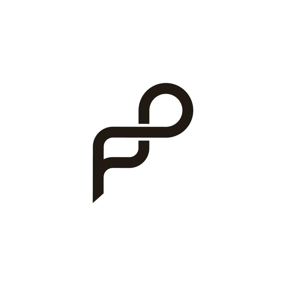 lettera fp astratto infinito linea logo vettore