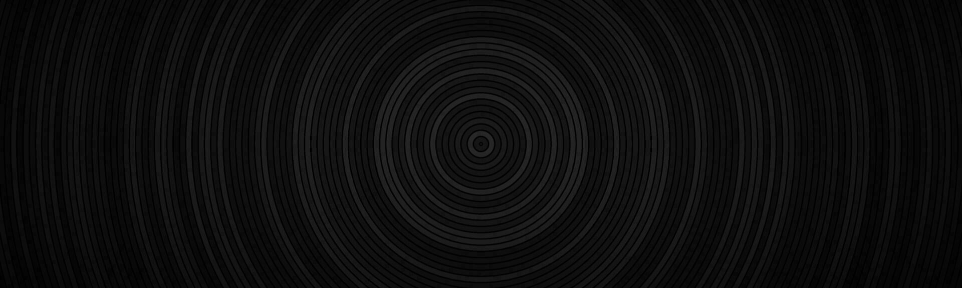 intestazione del cerchio astratto scuro. cerchi neri con diverse trasparenze e banner sfumato scuro. sfondo semplice motivo geometrico vettore