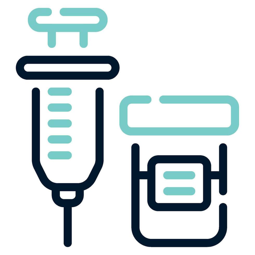 siringa e ago icona illustrazione, per ragnatela, app, infografica, eccetera vettore