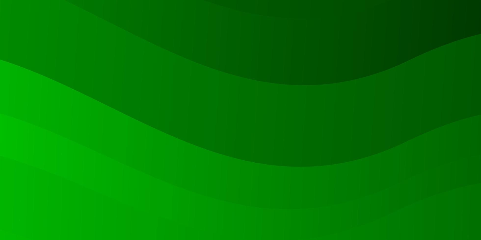 modello vettoriale verde chiaro con linee curve. illustrazione colorata in stile circolare con linee. modello per siti Web, pagine di destinazione.