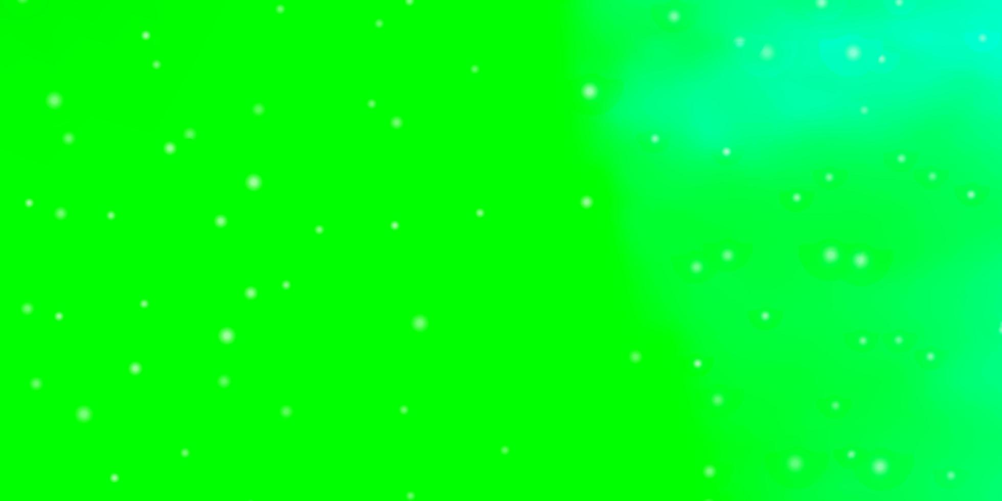 modello vettoriale verde chiaro con stelle al neon. illustrazione colorata in stile astratto con stelle sfumate. design per la tua promozione aziendale.