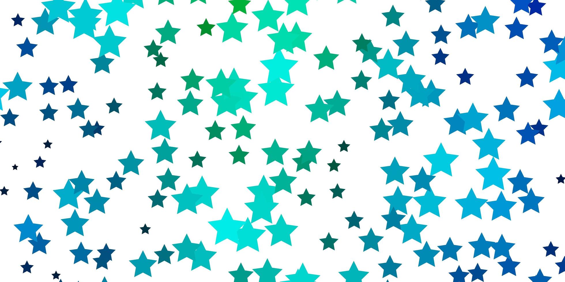 sfondo vettoriale azzurro, verde con stelle colorate. illustrazione decorativa con stelle sul modello astratto. miglior design per il tuo annuncio, poster, banner.