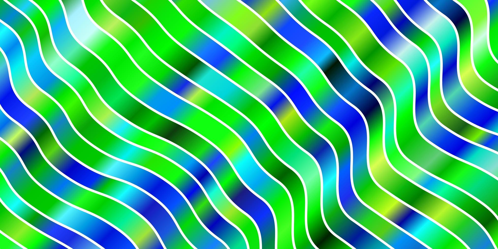 modello vettoriale azzurro, verde con linee curve. illustrazione luminosa con archi circolari sfumati. modello per siti Web, pagine di destinazione.