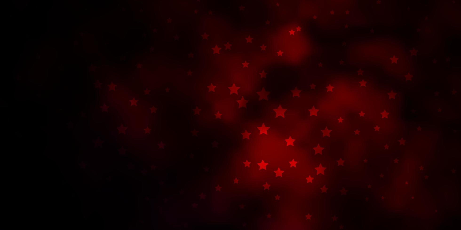 sfondo vettoriale rosso scuro con stelle piccole e grandi. illustrazione colorata con stelle sfumate astratte. miglior design per il tuo annuncio, poster, banner.