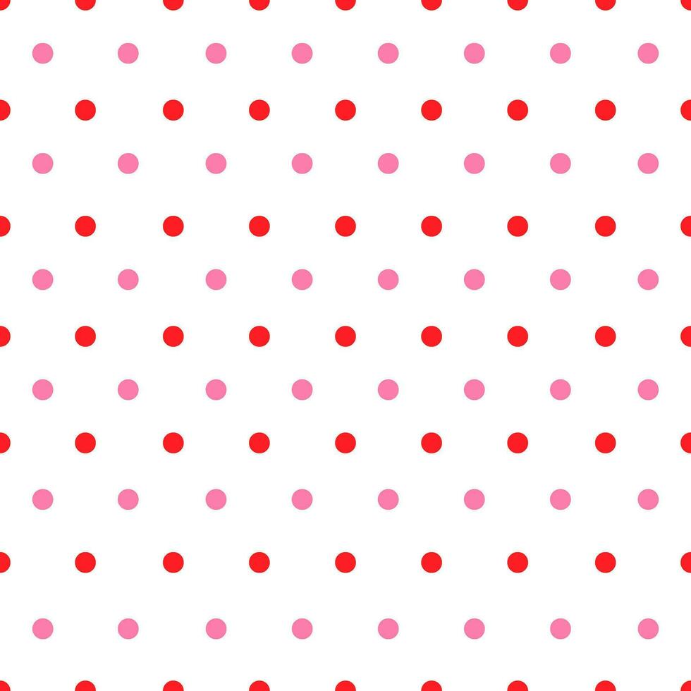 rosso e rosa colore cerchi. polka punto senza soluzione di continuità modello. vettore disegno sfondo.