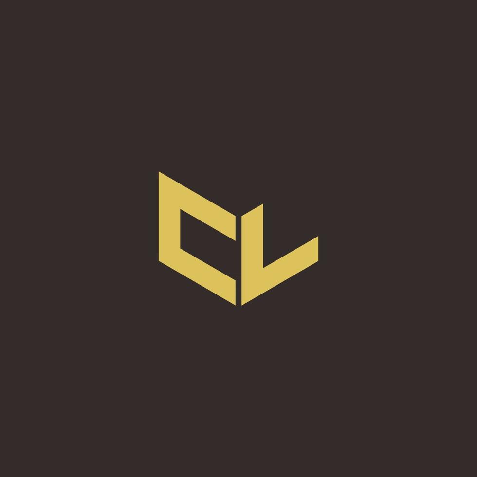 cl logo lettera logo iniziale modello di disegni con sfondo oro e nero vettore