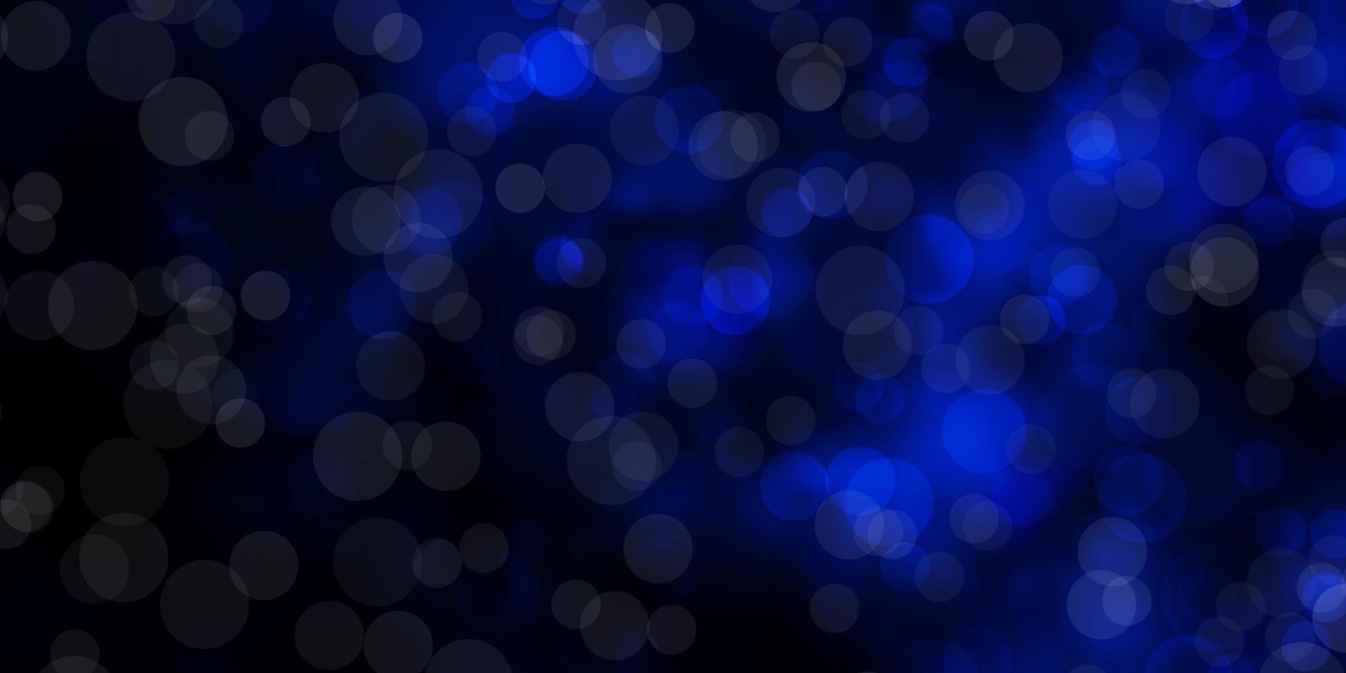 sfondo vettoriale blu scuro con cerchi. illustrazione astratta con macchie colorate in stile natura. modello per sfondi, tende.