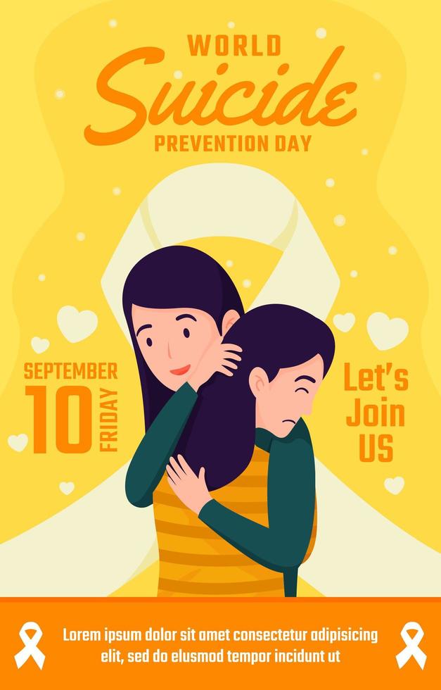 poster della giornata mondiale per la prevenzione del suicidio vettore