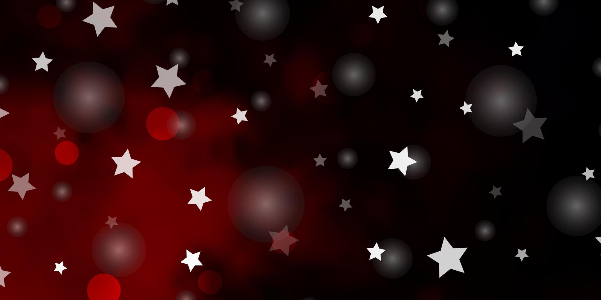 sfondo vettoriale arancione scuro con cerchi, stelle. illustrazione colorata con puntini sfumati, stelle. modello per biglietti da visita, siti Web.