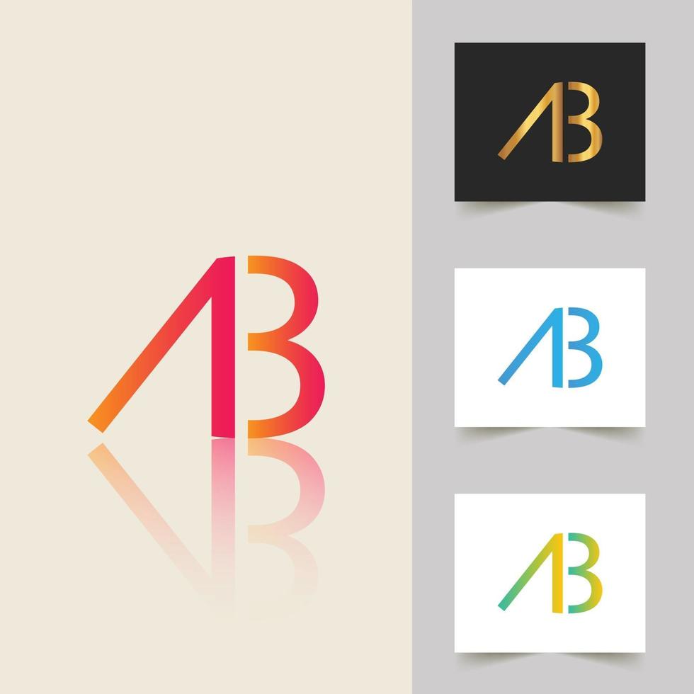 ab lettera logo disegno astratto professionale vettore