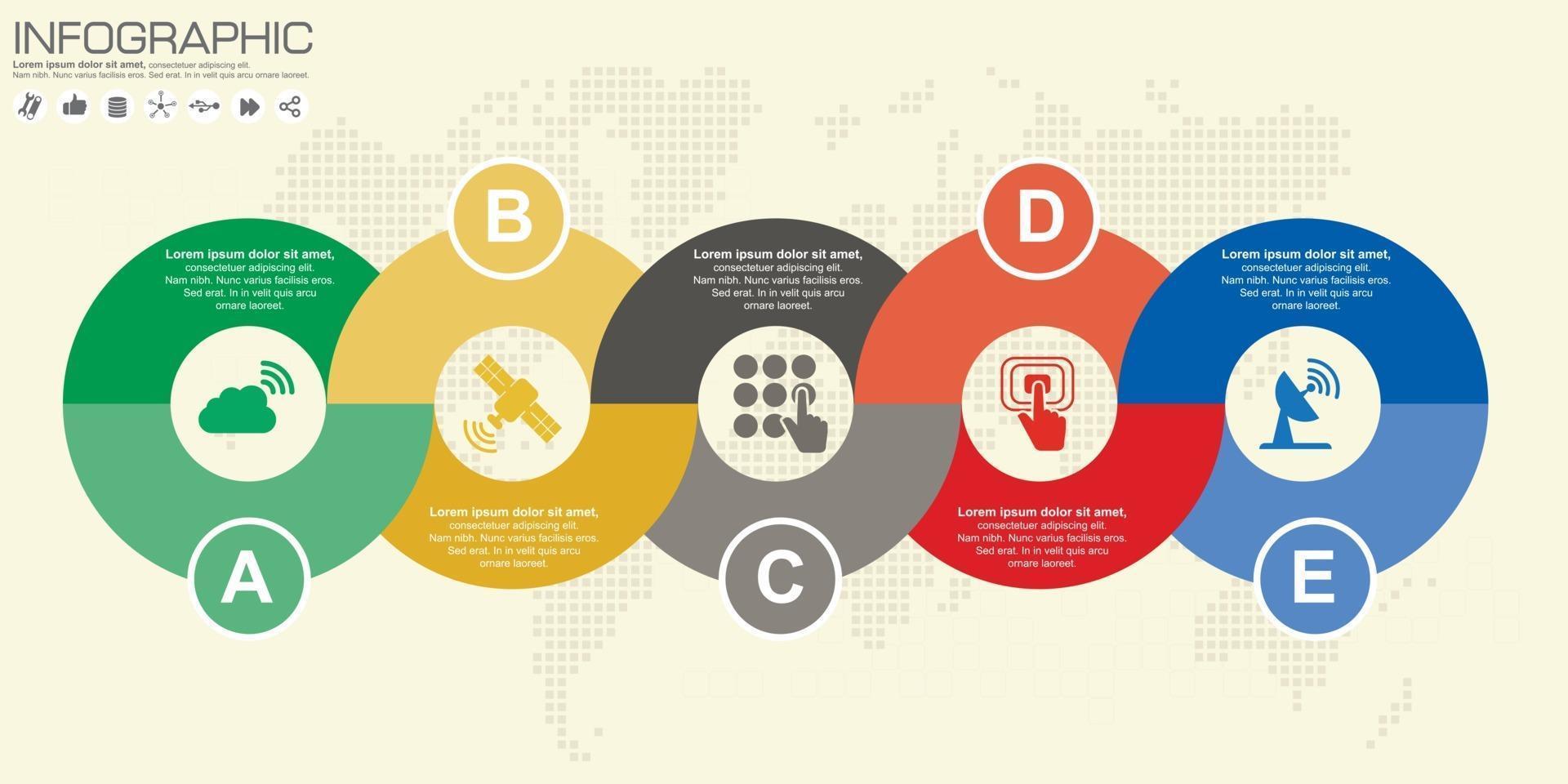 infografica cerchio vettoriale. modello per diagramma, grafico, presentazione e grafico. concetto di business, parti, passaggi o processi. sfondo astratto. vettore