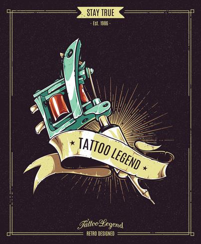 poster leggenda del tatuaggio vettore