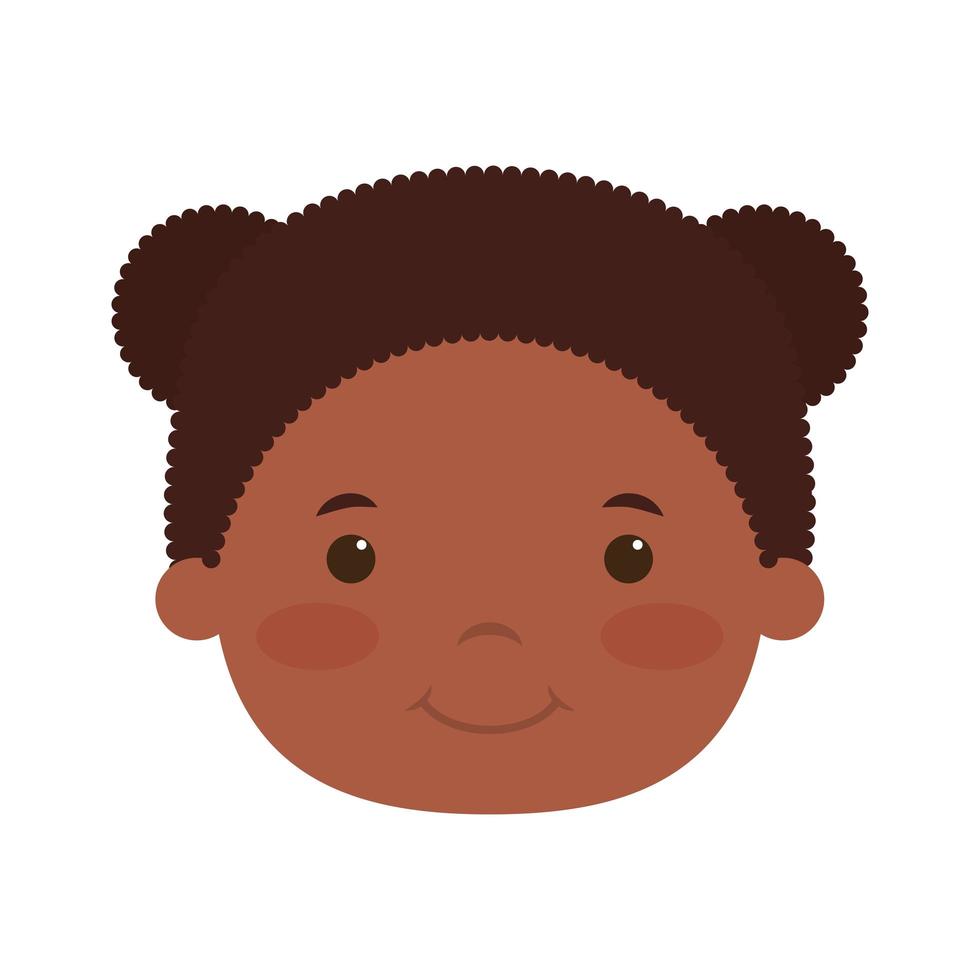 personaggio di testa di bambina afro vettore