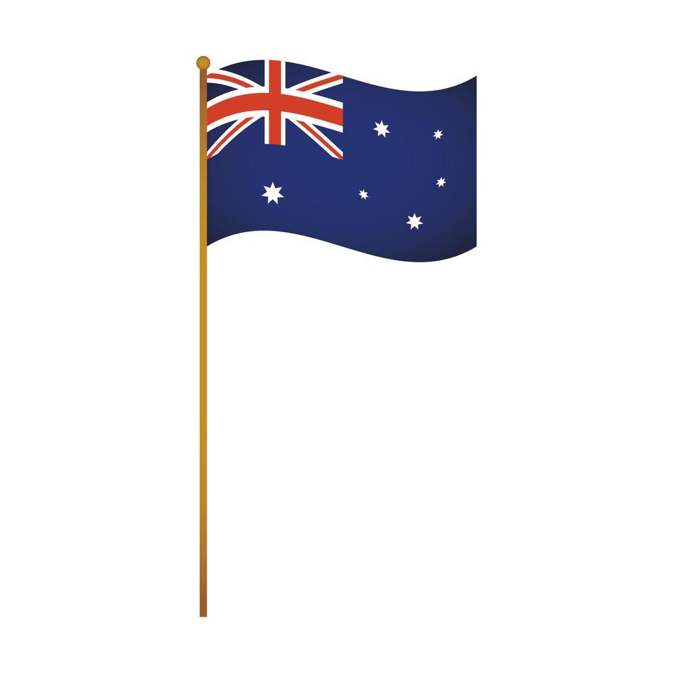 bandiera del paese australiano nell'icona del palo vettore