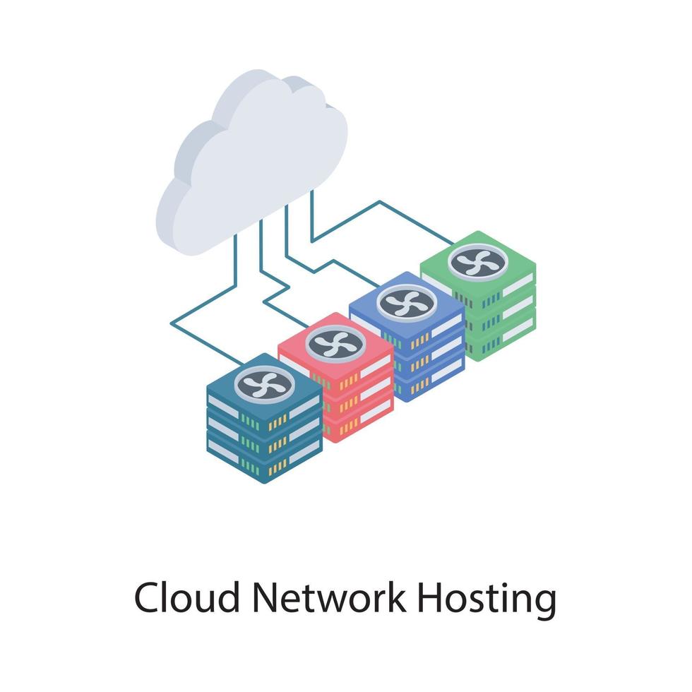 hosting di rete cloud vettore