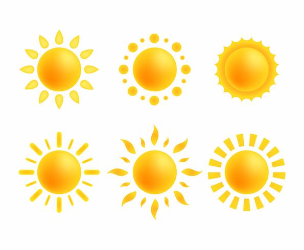 Set di clipart di sole vettore