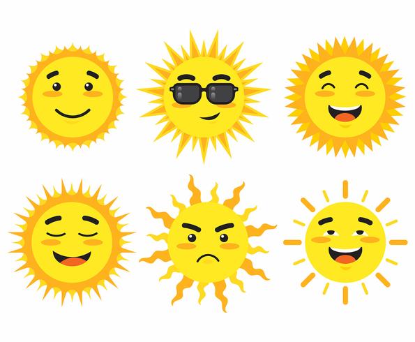 Set di clipart di sole vettore