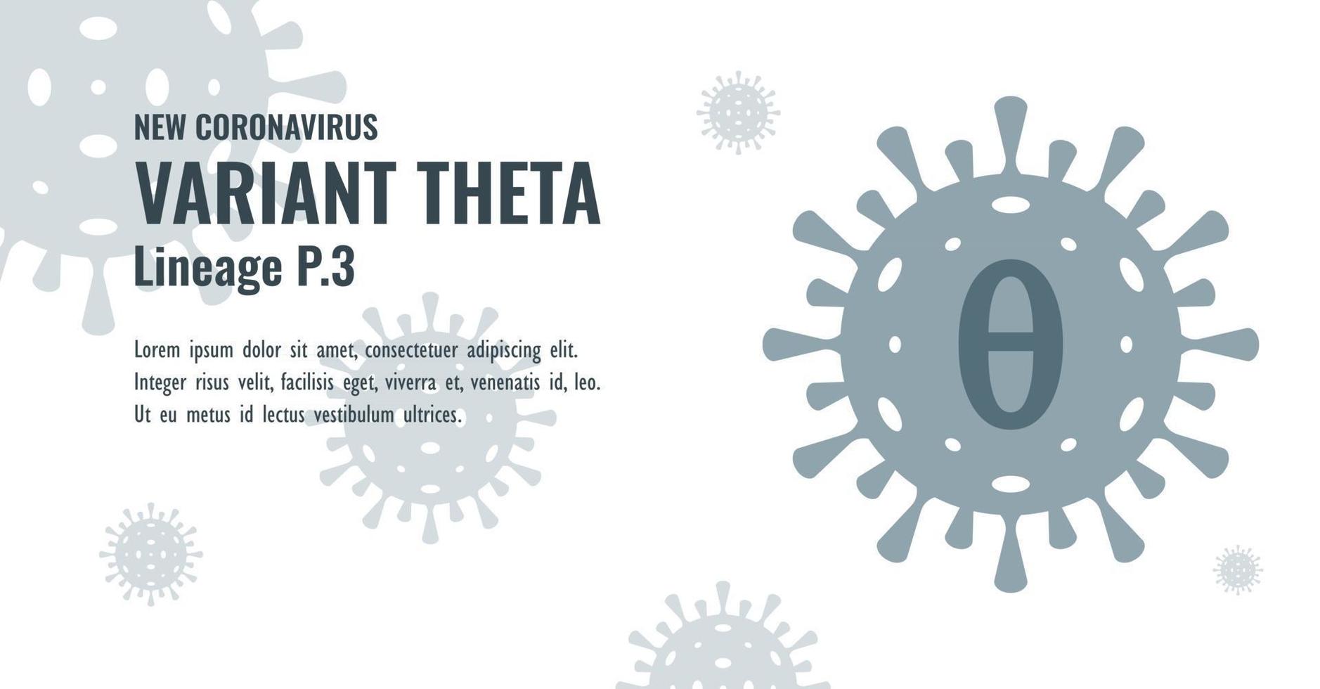 nuovo coronavirus o sars-cov-2 variante theta p.3 illustrazione vettore