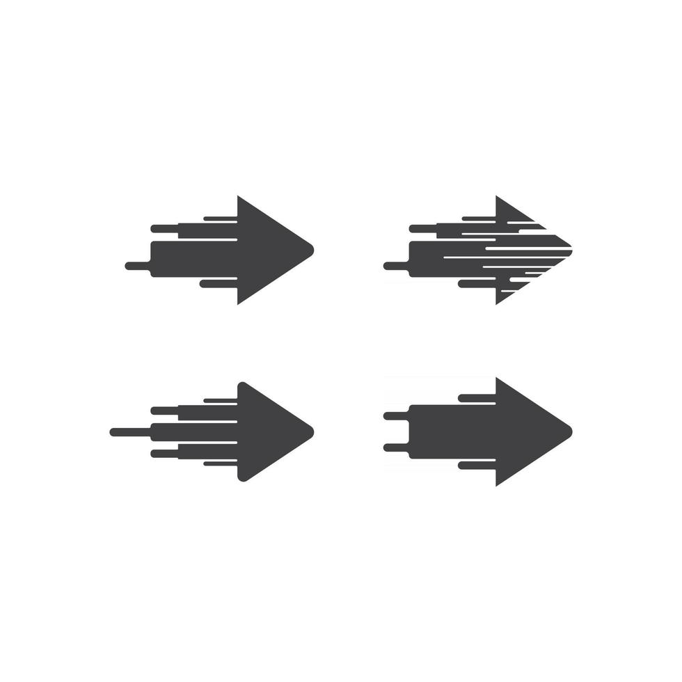 freccia logo design vettoriale per musica, media, riproduzione, audio digitale e velocità, finanza, logo modello aziendale