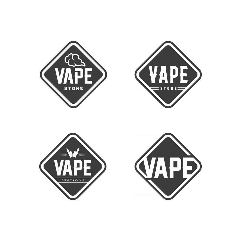 Vape and Vapor logo icon vettore di fumo e set design per vapers vaping device e lifestyle moderno smoking