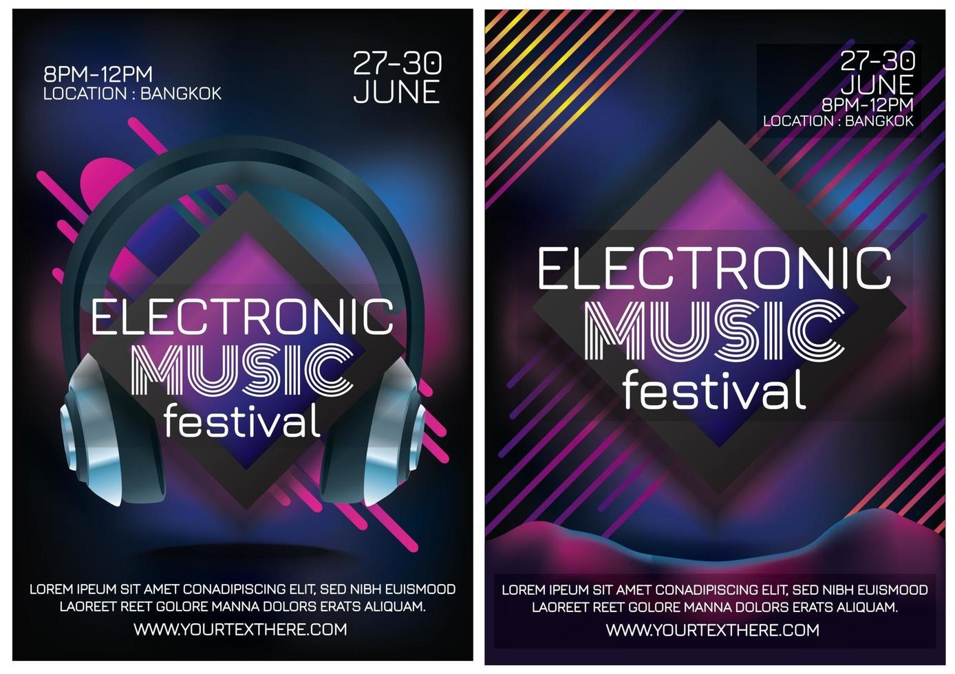 poster del festival di musica elettronica per la festa vettore