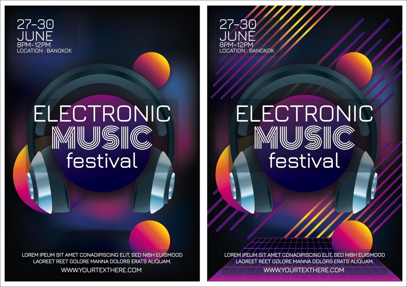 poster di musica elettronica del festival musicale per la festa vettore