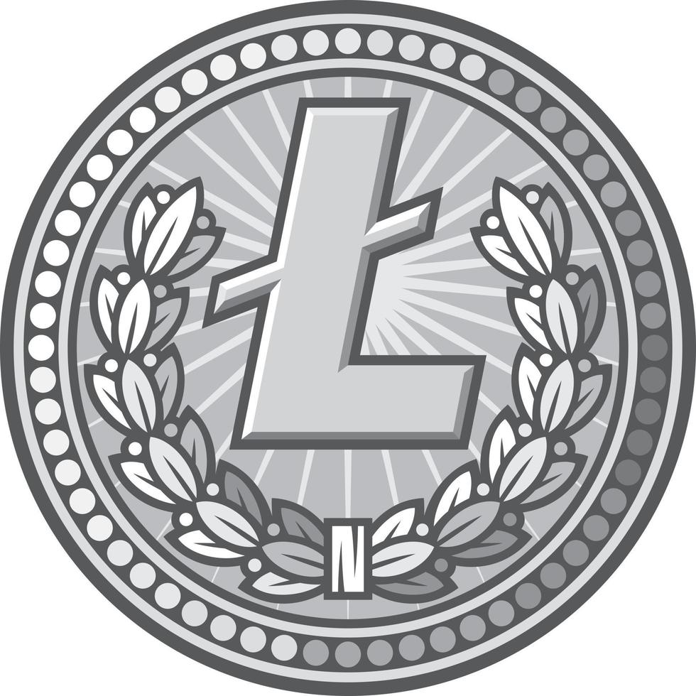 icona moneta d'argento litecoin vettore