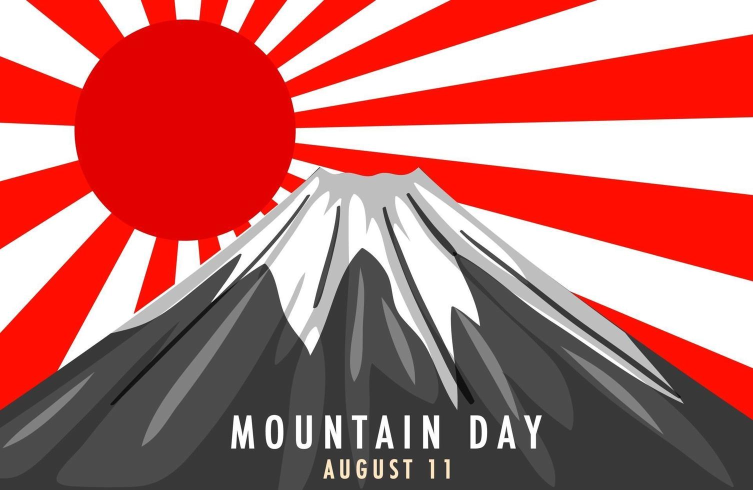 giornata di montagna in giappone l'11 agosto banner con monte fuji vettore