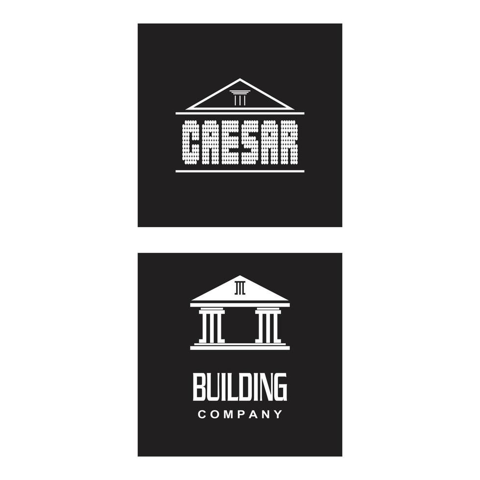 antico pilastro colonne greco roma atene edificio storico logo design vettore