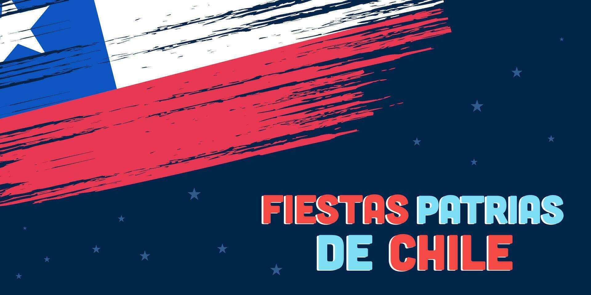 piatto feste patrias de chile orizzontale bandiera design vettore