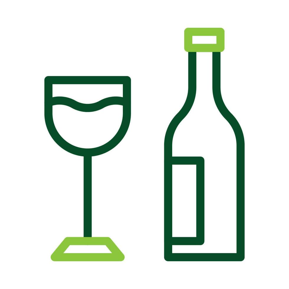 bicchiere vino icona duocolor verde colore Pasqua simbolo illustrazione. vettore
