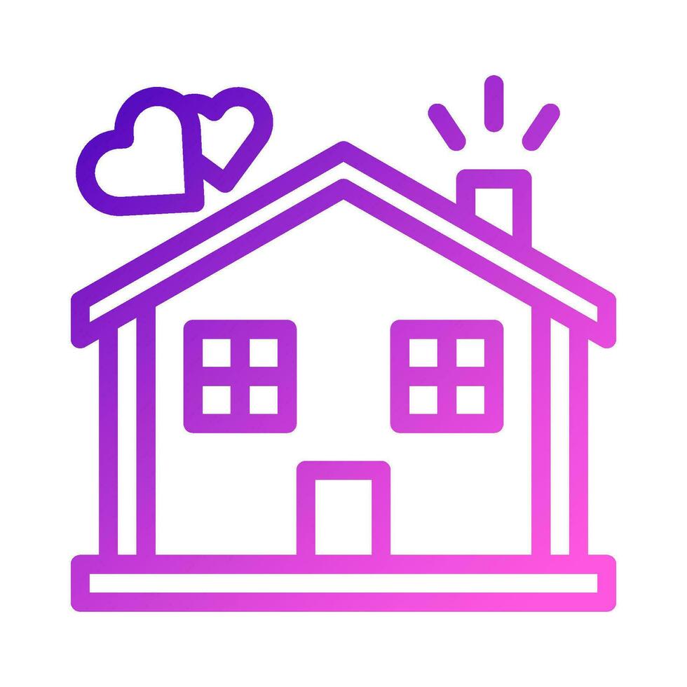 Casa amore icona pendenza viola rosa stile San Valentino illustrazione simbolo Perfetto. vettore