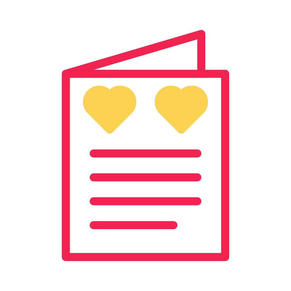 amore carta icona duotone giallo rosso stile San Valentino illustrazione simbolo Perfetto. vettore