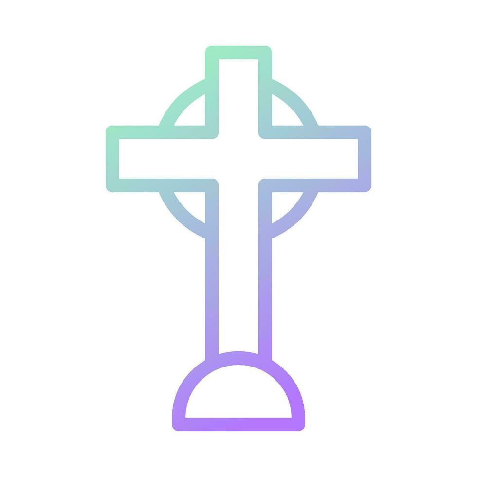 salib icona pendenza verde viola colore Pasqua simbolo illustrazione. vettore